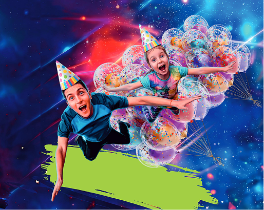A space-themed birthday party at Jump2Sky
